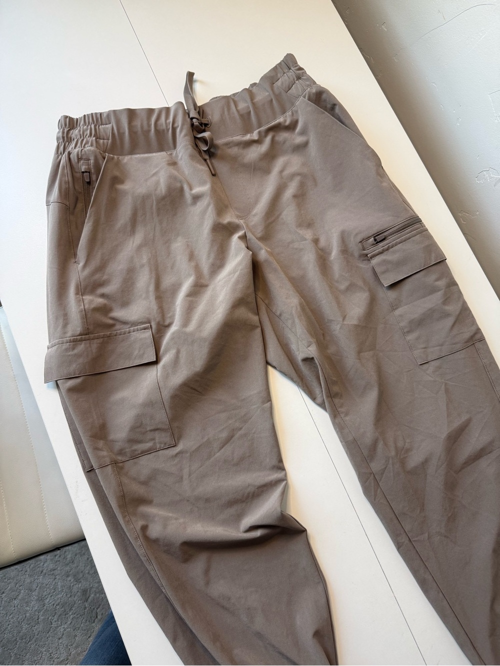 Women’s Cargo Jogger Pants in Taupe - Picture 2 of 4